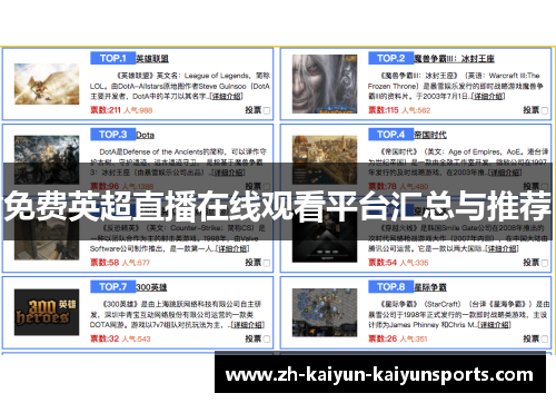 免费英超直播在线观看平台汇总与推荐